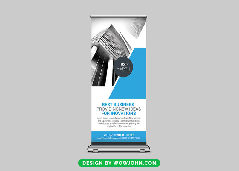Blue Real Estate Rollup Banner Psd Template