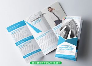 Blue Business Trifold Brochure Template Design