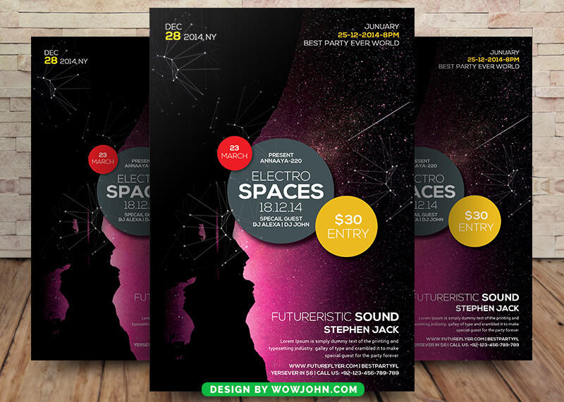 Space Party Flyer Template Psd Design