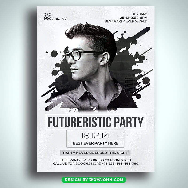 Black and White Party Flyer Template Design