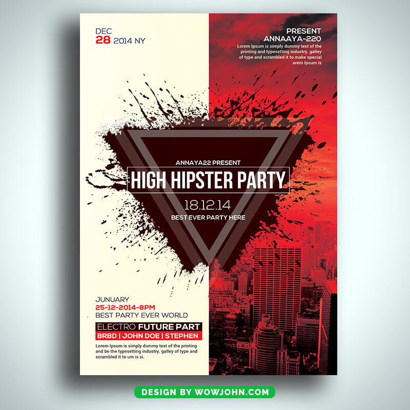 Hipster Party Psd Flyer Template Design