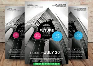 Electro Fusion Party Flyer PSD Template