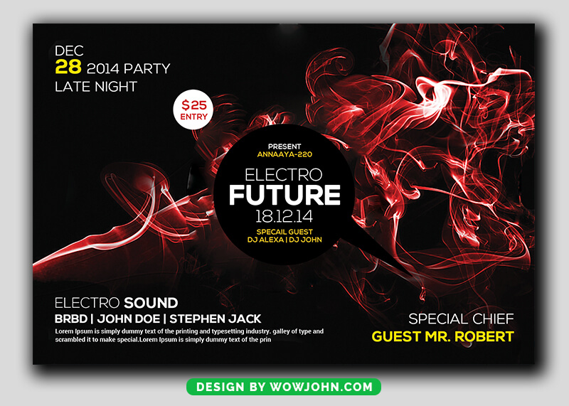 Trance Dance Party Flyer PSD Template