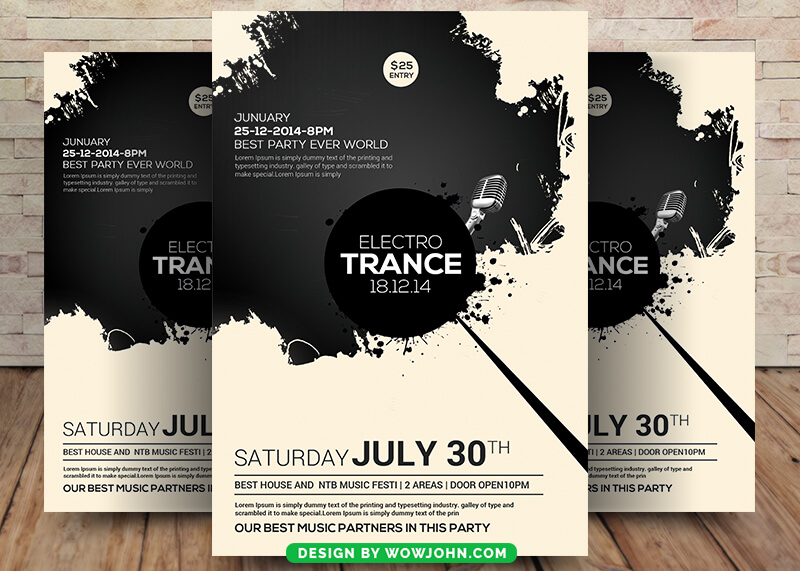 Space Electro Party Flyer PSD Template