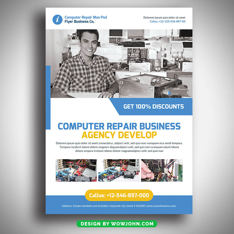 Computer Repair Service Flyer Template Psd Design