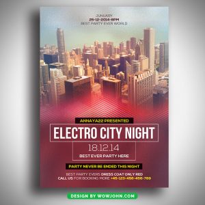 City Night Party Flyer Template Psd Design