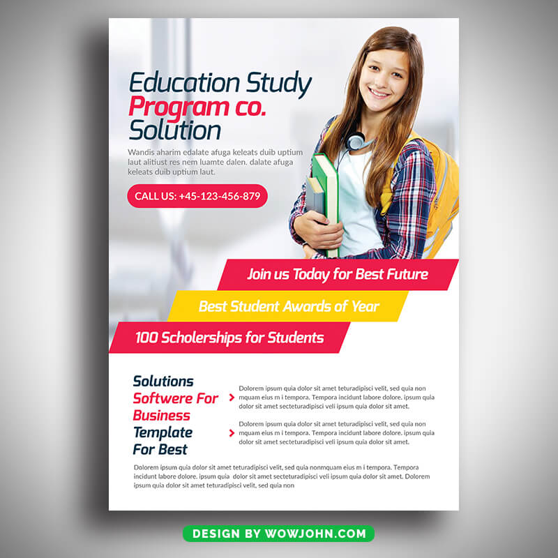 Education Study Flyer Template Psd Design