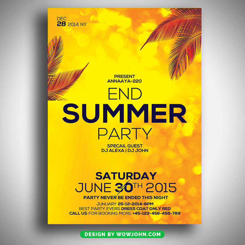 Summer End Party Flyer Template Psd