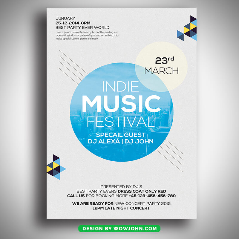 Indie Music Festival Psd Flyer Template Design