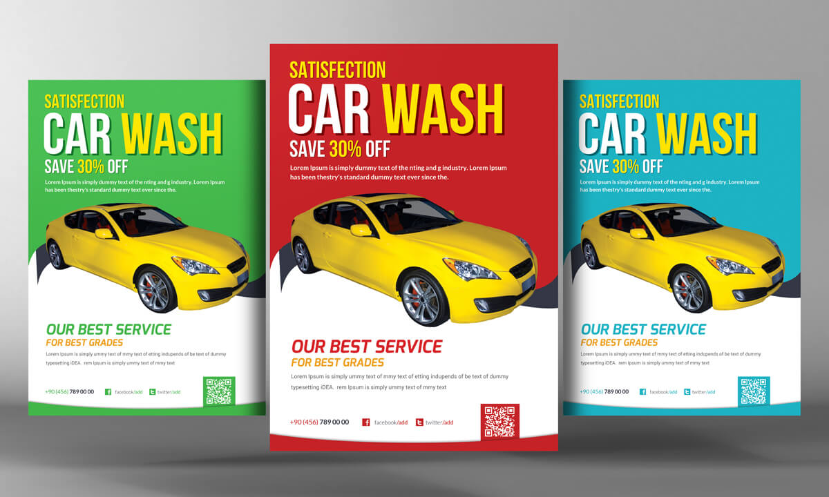 Auto Car Wash Flyer Template Design Psd