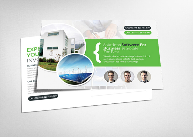 Green Energy Postcard Template Psd Design