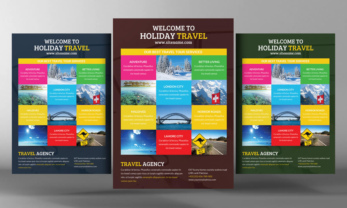 Holiday Travel Tour Agency Flyer Template Design