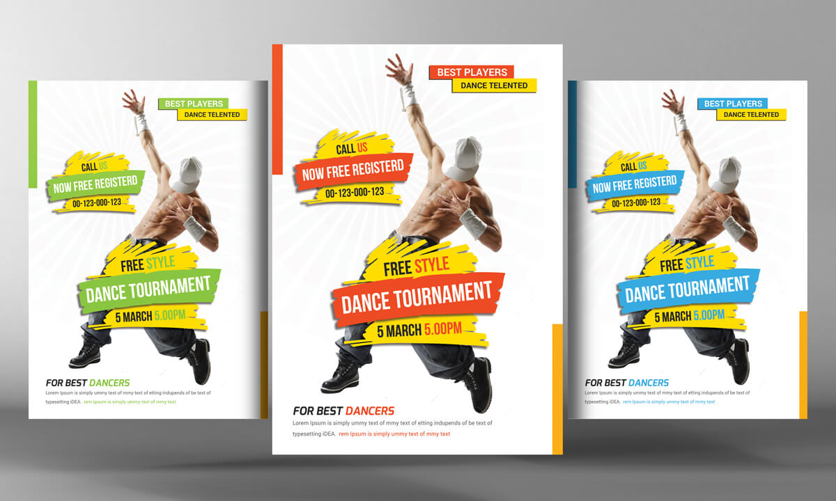 Dance Tournament Flyer Template Design Psd