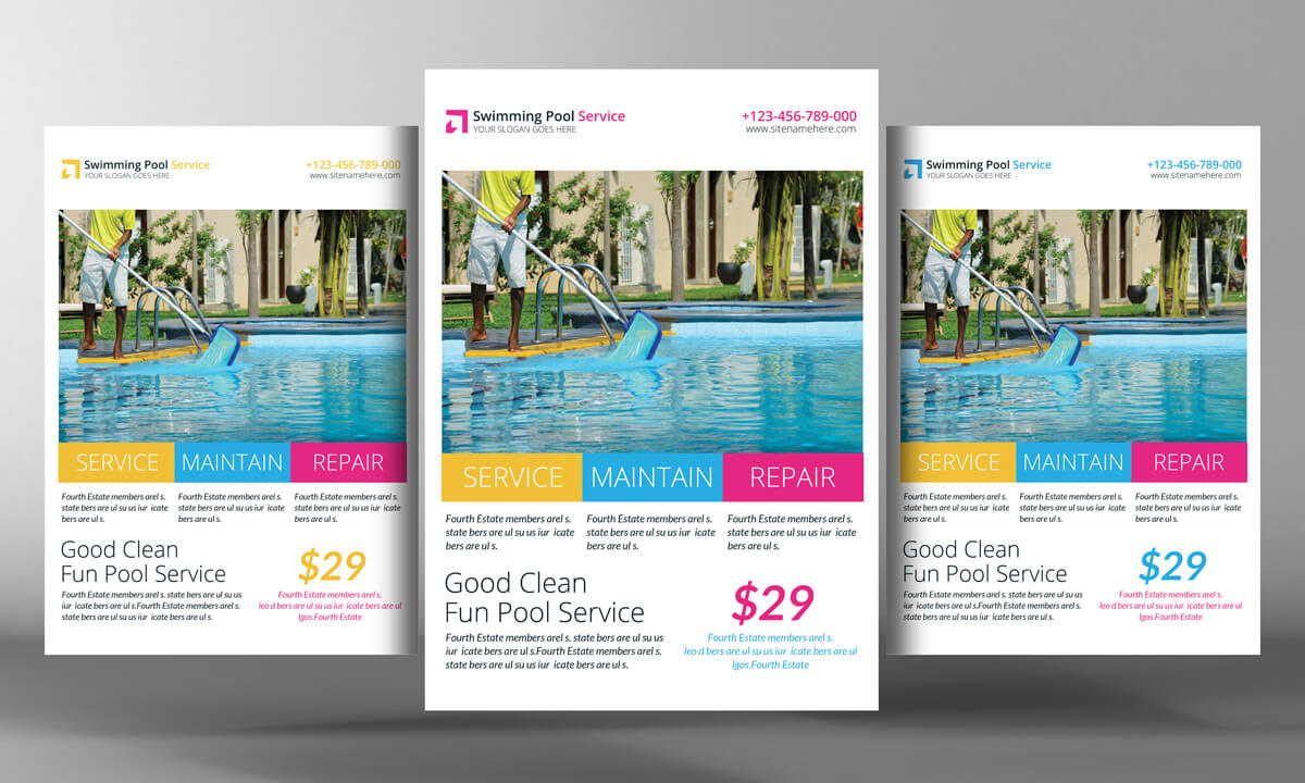 Swimming Pool Cleaning Service Flyer Template