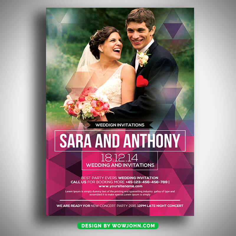 Wedding Invitation Flyer Card Psd Template