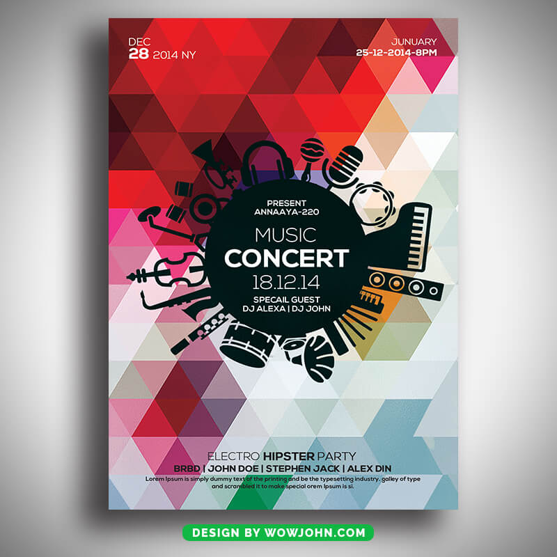 Music Concert Party Flyer Poster Template Psd
