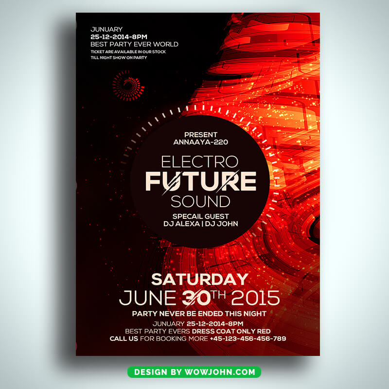 Minimal Electro Party Psd Flyer Template