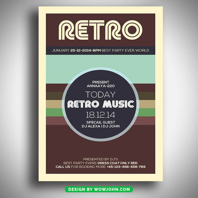 Retro Music Concert Psd Flyer Template Design