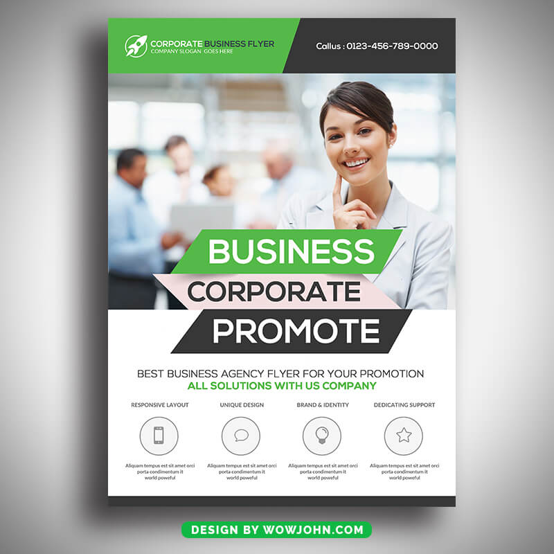 Clean Minimal Business Psd Flyer Template Design