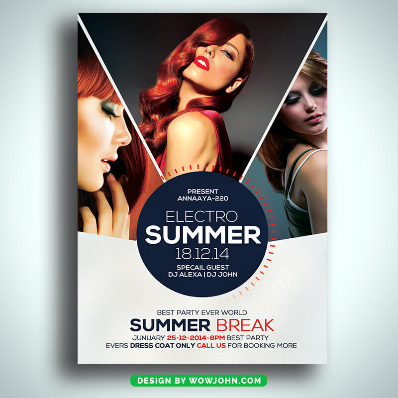 Summer Night Club Party Psd Flyer Template