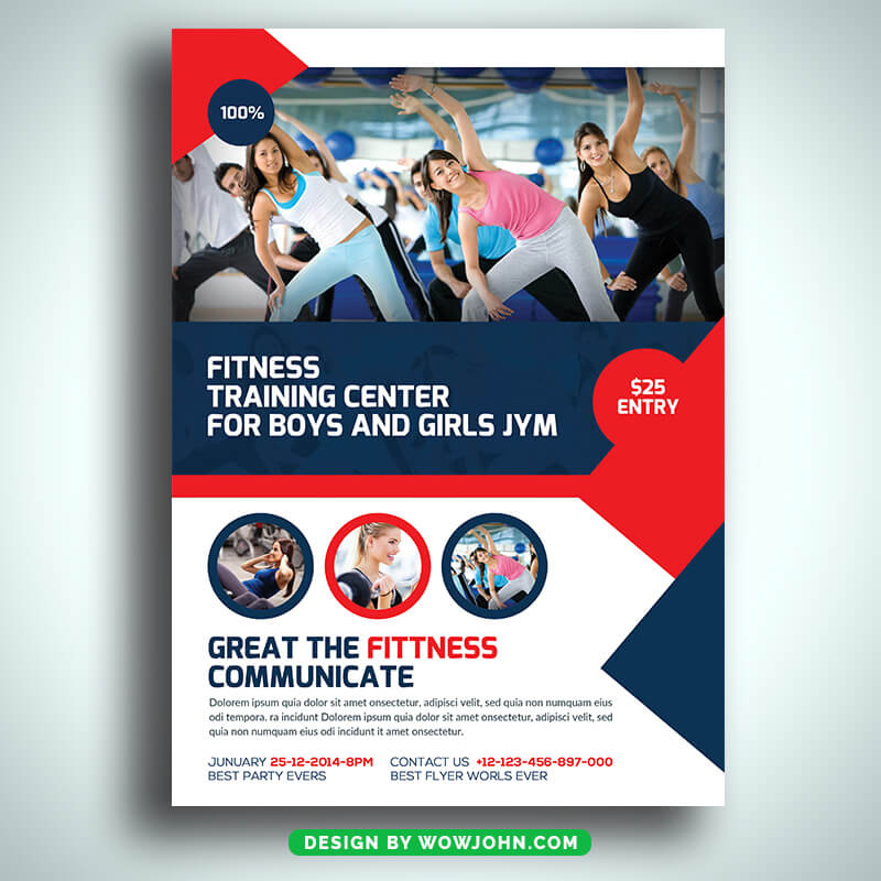 Girls Fitness Psd Flyer Template Design
