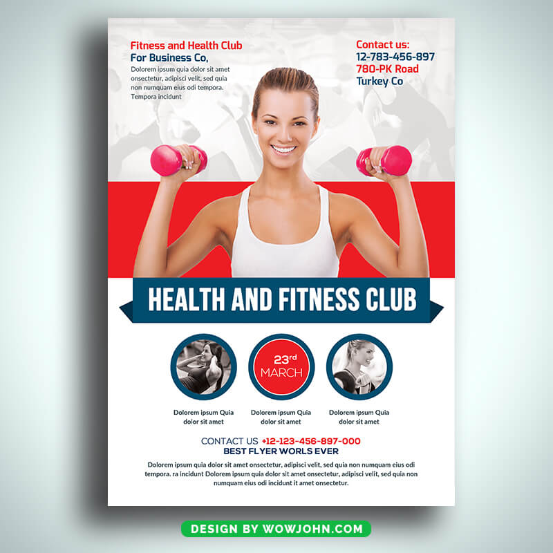 Health and Fitness Club Psd Flyer Template