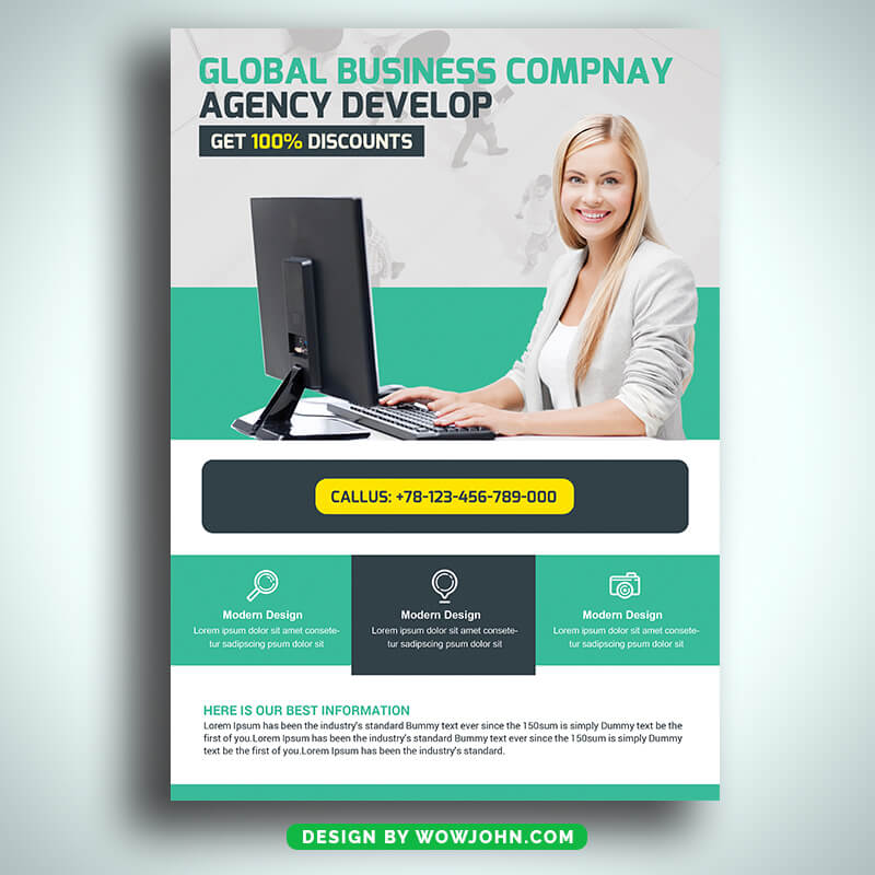 Global Business Agency Psd Flyer Template