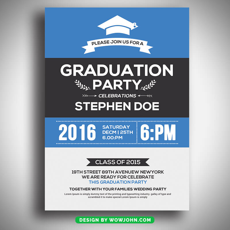 Simple Graduation Party Flyer Template Psd Design