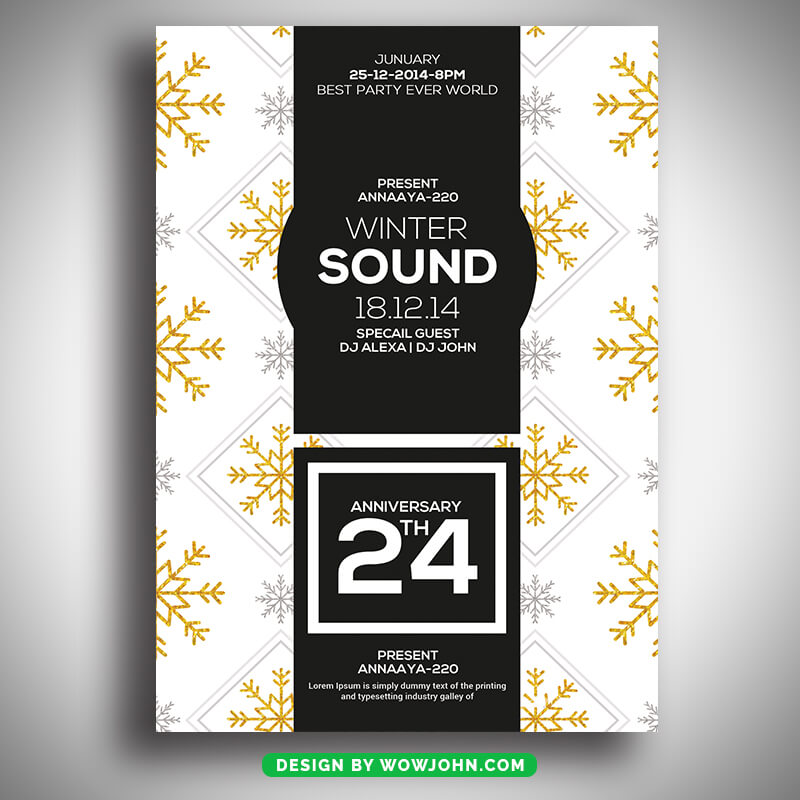 Winter Sound Party Flyer Template Psd Download