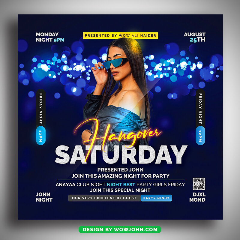 Saturday Night Party Flyer Template Free Download