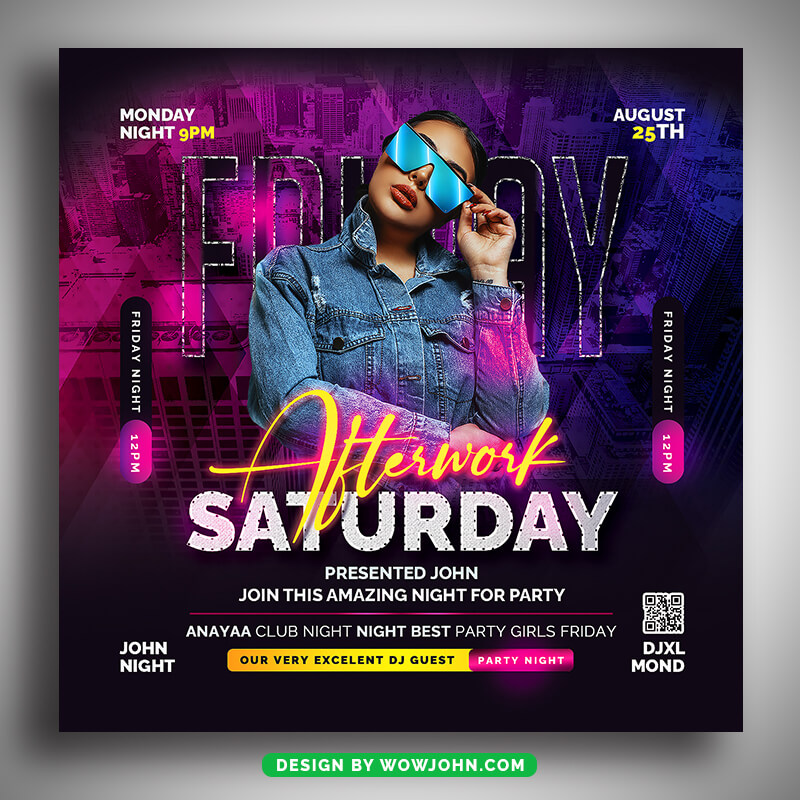 Free Retro 90s Party Flyer Template Psd Design