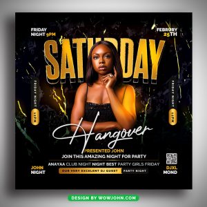 Free Hangover Friday Party Flyer Template Psd