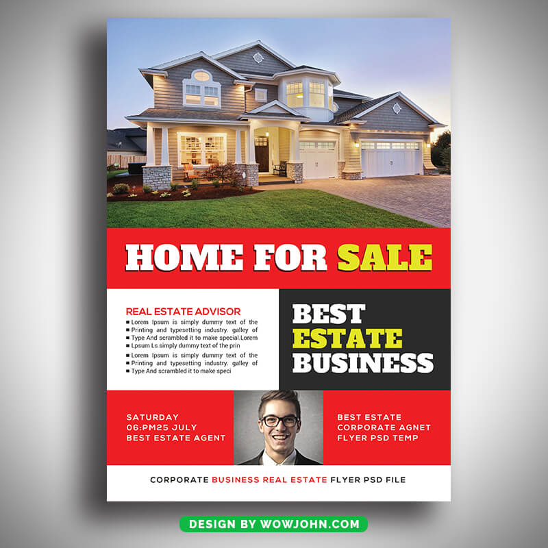 Home For Sale Real Estate Flyer Template