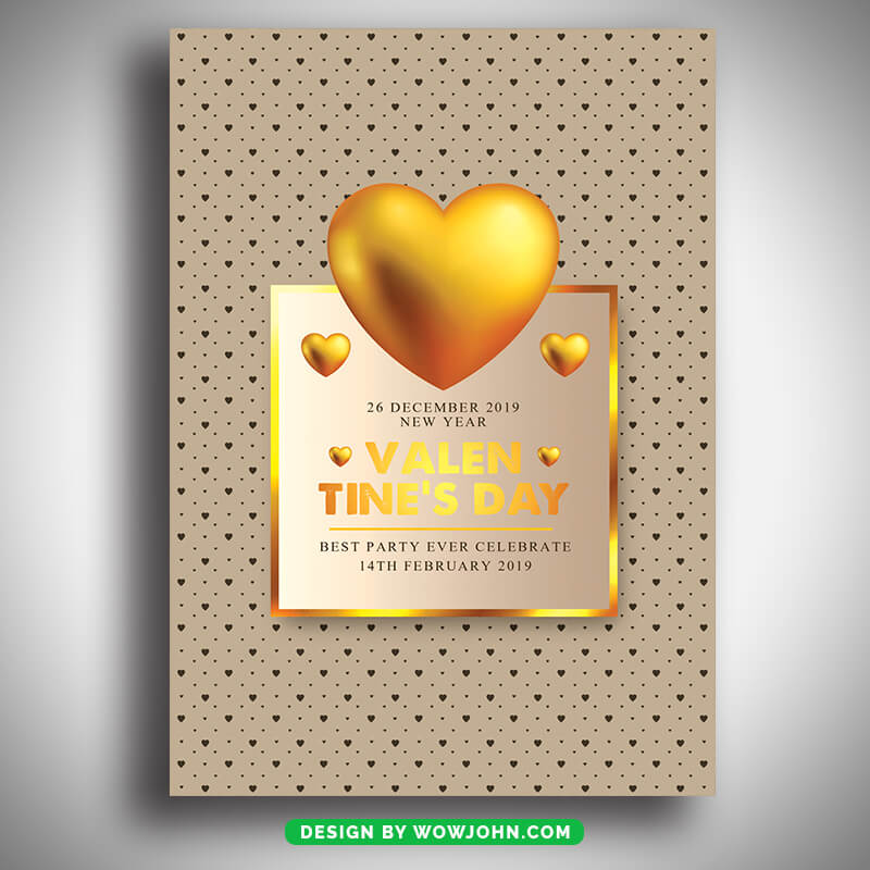 Free Valentines Day Invitation Card Flyer Template
