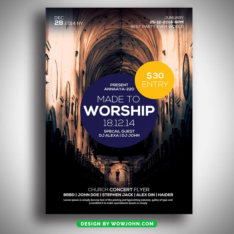 Worship Church Flyer Template Psd Download