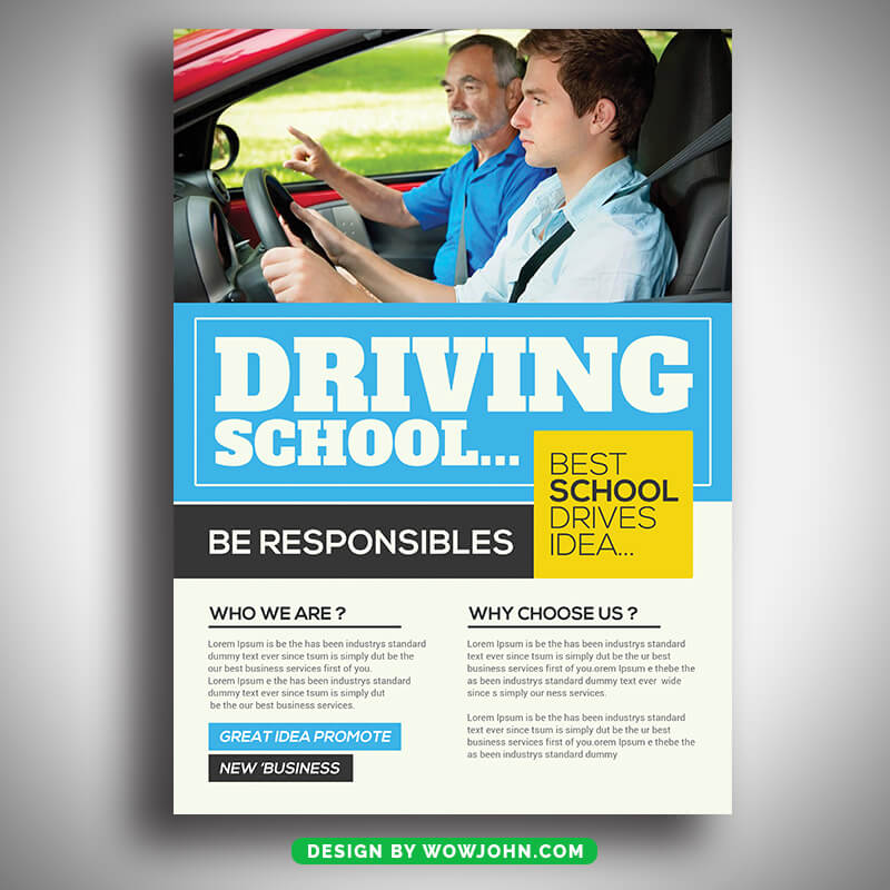 Learn Driving Teacher Flyer Template Psd Download