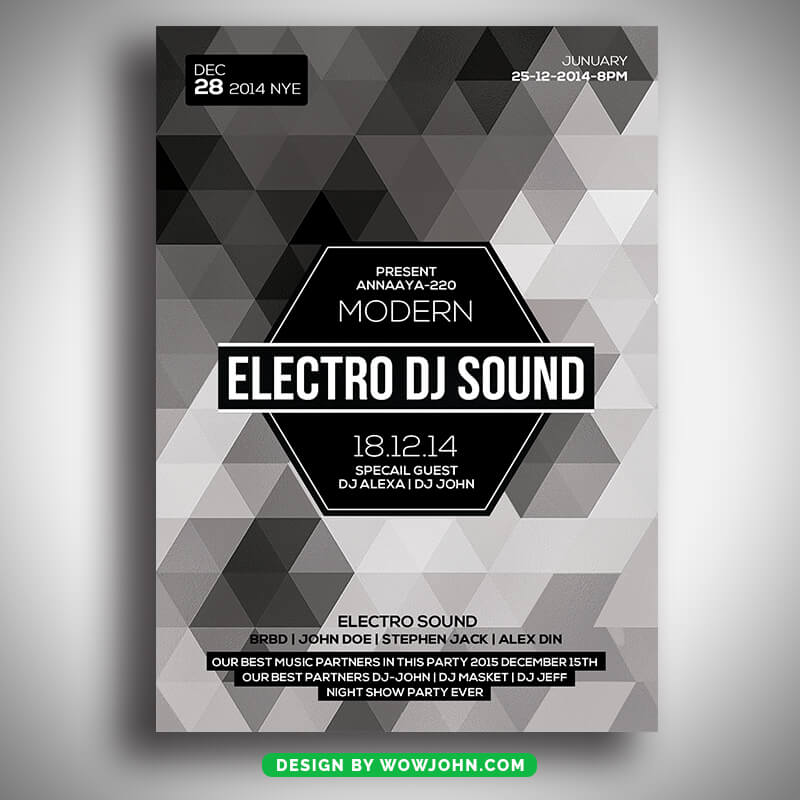 Electro Sound Music Flyer Template Psd Download