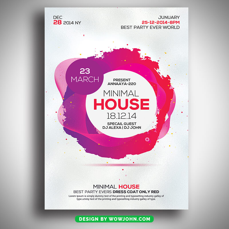 Minimal House Party Flyer Template Psd Download