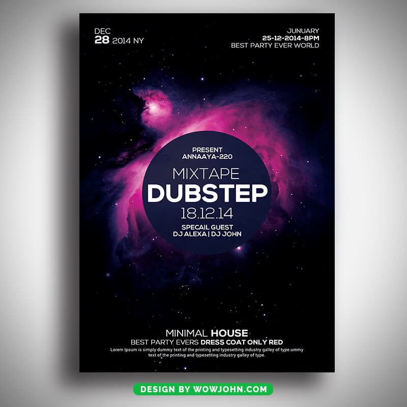 Mixtape Dubstep Flyer Template Psd Design