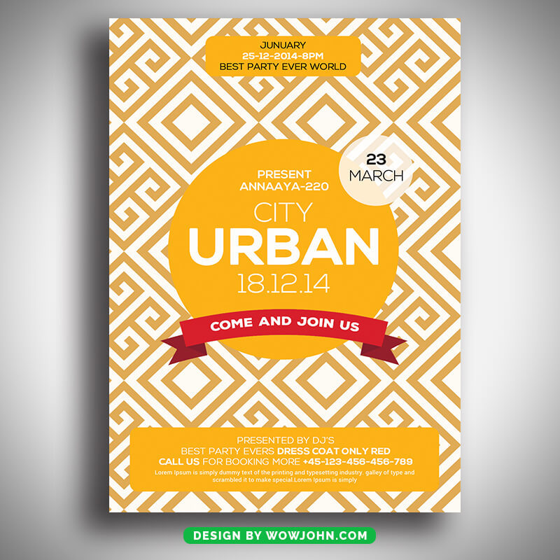 Yellow Color Flyer Template Psd Design