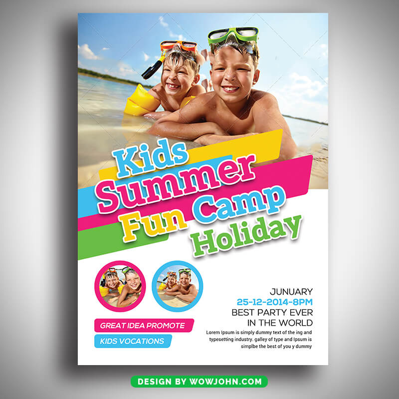 Kids Summer Camp Flyer Template Psd Design