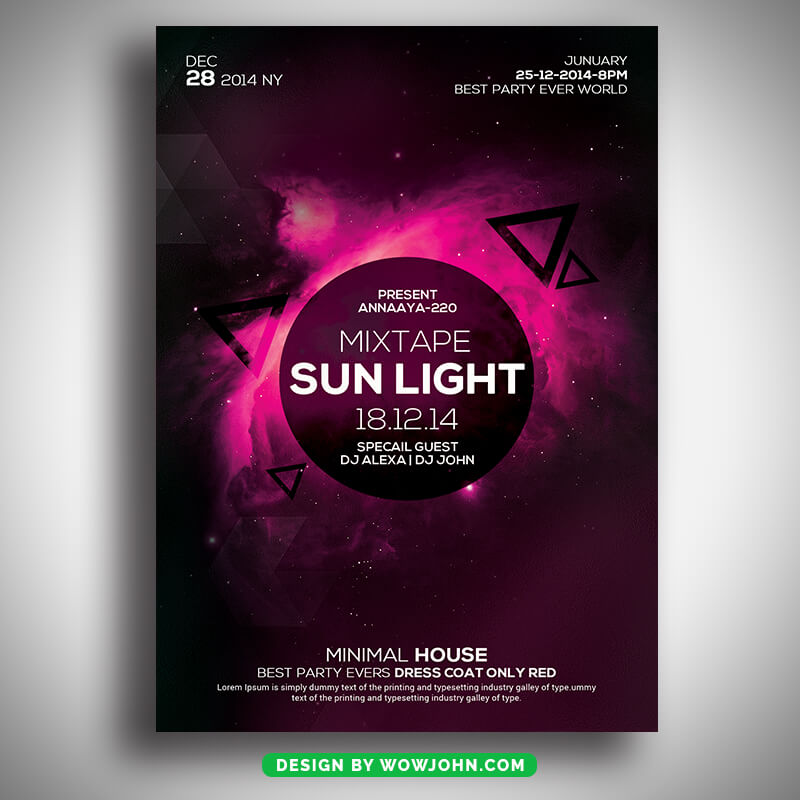 Sun Light Party Flyer Template Psd Design