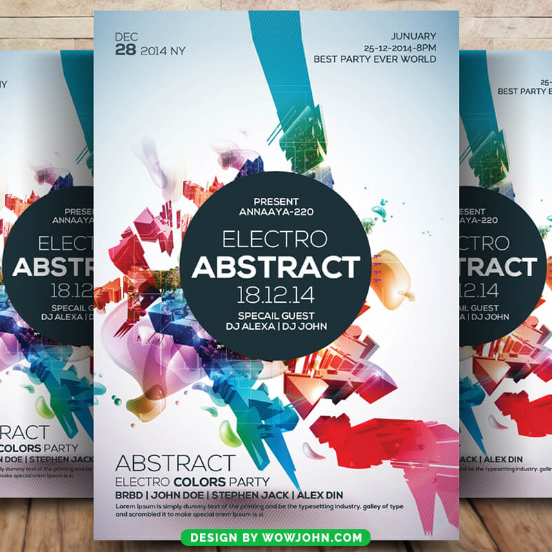 Abstract Party Psd Flyer Template Design