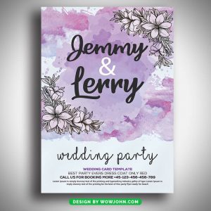 Free Pre Wedding Party Card Flyer Template Psd