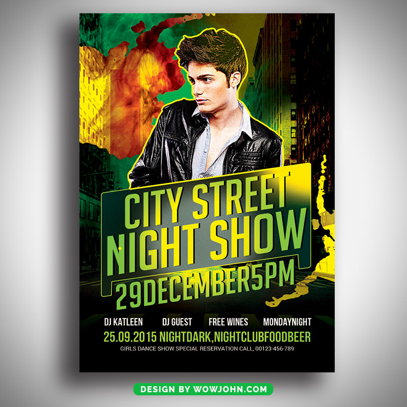Street Night Music Show Pas Flyer Template