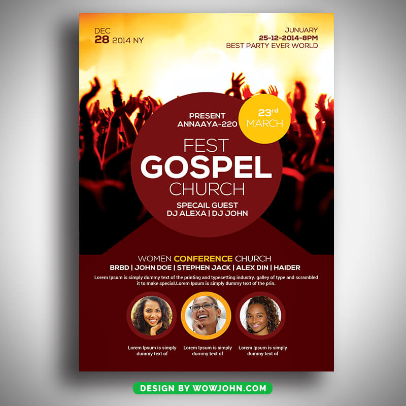 Gospel Concert Church Flyer Template Psd
