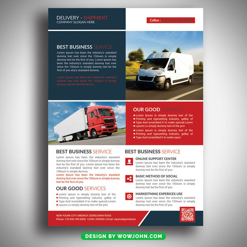 Free Delivery Shipment Psd Flyer Template