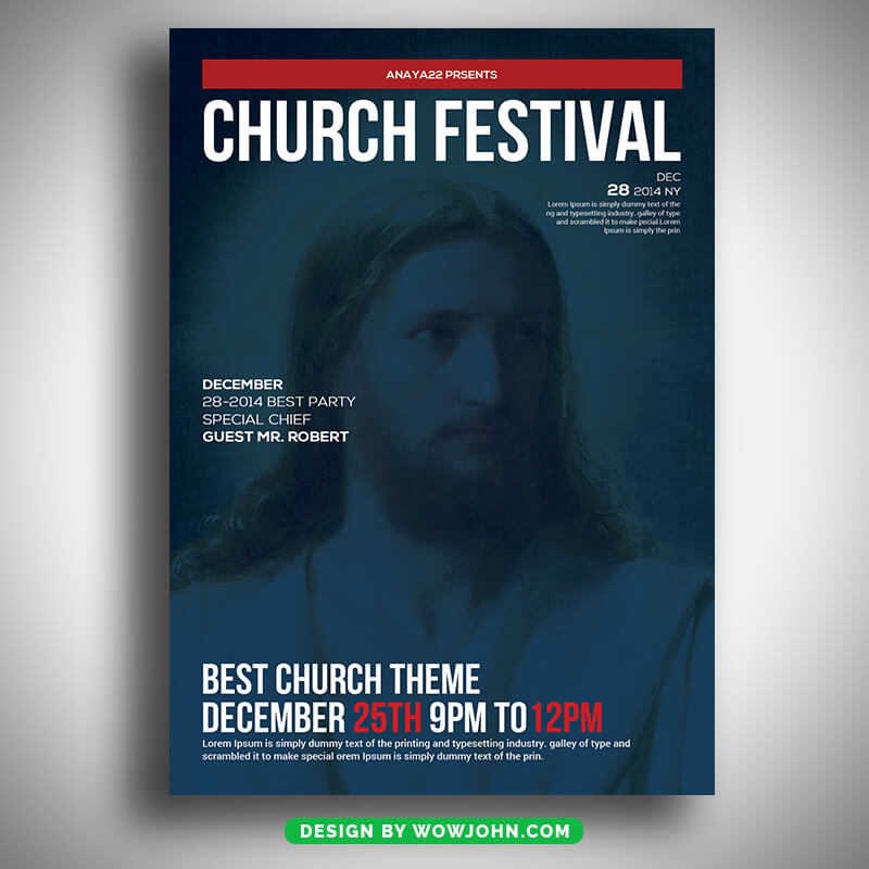 Jesus Church Festival Flyer Template Psd Design