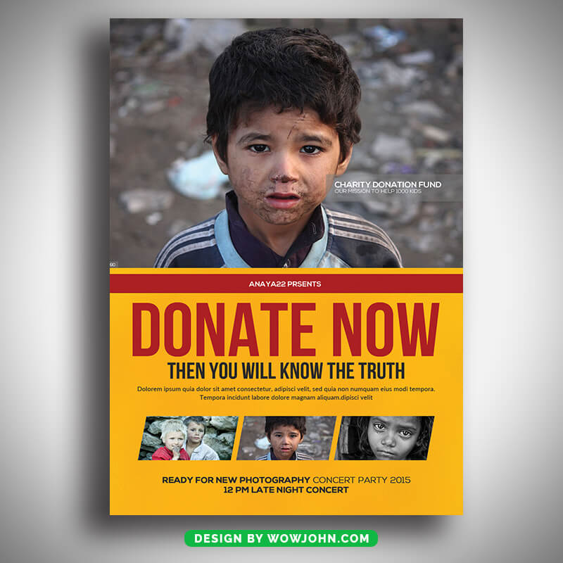 Kids Charity Donation Flyer Template Psd Design