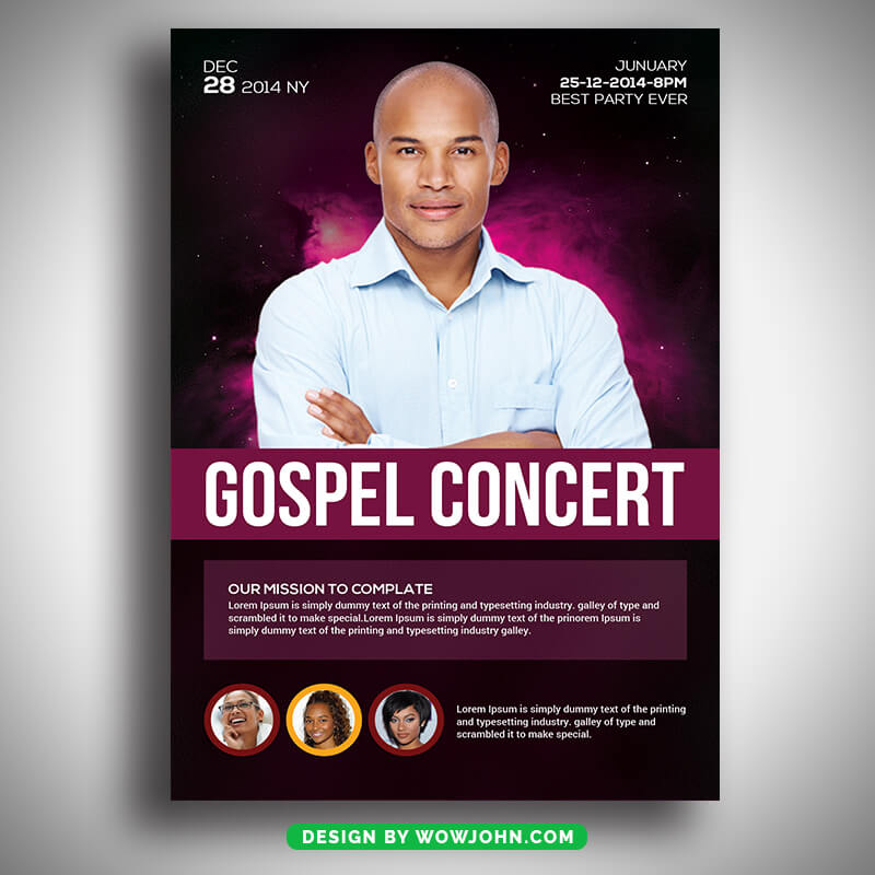 Gospel Music Concert Flyer Template Psd Design